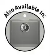 Leroy Merlin Burin Single Bowl Square Kitchen Sink 46.5 x 47.5 x 18cm Grey 81500092 offer