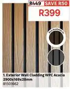 Leroy Merlin Exterior Wall Cladding WPC Acacia 2900 x 169 x 28mm 81501662 offer