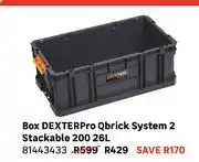 Leroy Merlin Dexter Pro Qbrick Box System 2 Stackable 200 81443433-26Ltr offer