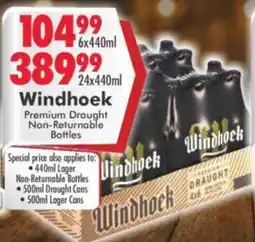 Prestons Windhoek Premium Draught Non-Returnable Bottles offer