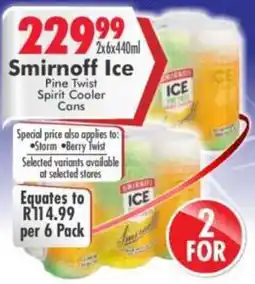 Prestons Smirnoff Ice Pine Twist Spirit Cooler Cans offer