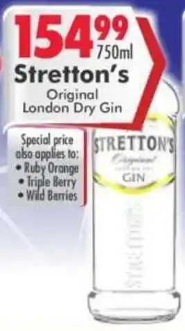Prestons Stretton's Original London Dry Gin offer