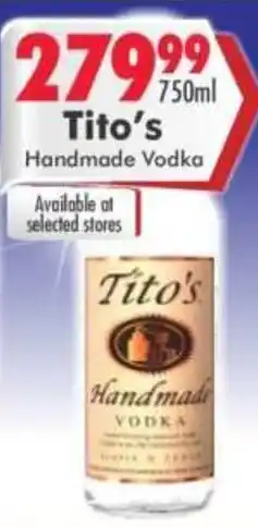Prestons Tito's Handmade Vodka offer