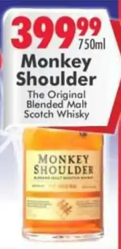 Prestons Monkey Shoulder The Original Blended Malt Scotch Whisky offer