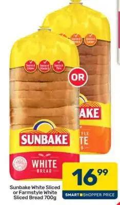 Pick n Pay Hypermarket Sunbake White Sliced or Farmstyle White Sliced Bread 700g offer