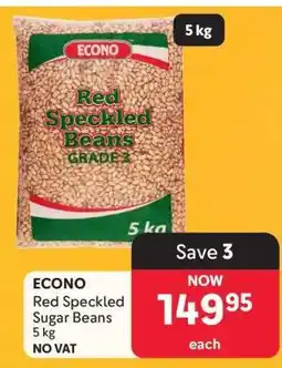 Makro ECONO Red Speckled Sugar Beans 5 kg offer