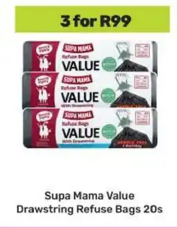 Game Supa Mama Value Drawstring Refuse Bags 20s offer