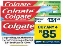 Pick n Pay Hypermarket Colgate Regular, Herbal Gel, Herbal Whitening or Herbal Salt Toothpaste offer