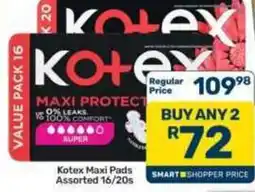 Pick n Pay Hypermarket Kotex Maxi Pads Assorted offer