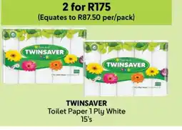 Makro TWINSAVER Toilet Paper 1 Ply White 15's offer