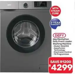Pick n Pay Hypermarket DEFY 6kg Manhattan Grey Front Loader Washing Machine offer