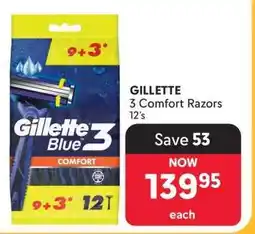 Makro GILLETTE 3 Comfort Razors 12's offer