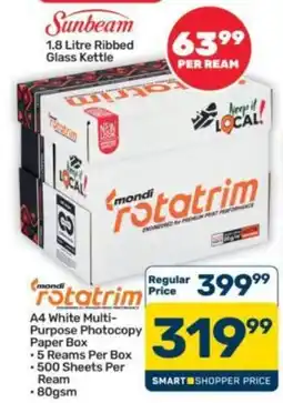 Pick n Pay Hypermarket mondì rotatrim A4 White Multi-Purpose Photocopy Paper Box offer
