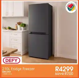 Tafelberg Furnishers DEFY 210L Fridge Freezer DAC363 - Dark Inox offer