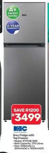 Pick n Pay Hypermarket KIC Grey Fridge with Top Freezer offer