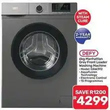 Pick n Pay Hypermarket Defy - 6kg manhattan grey front loader washing machine daw392 offer