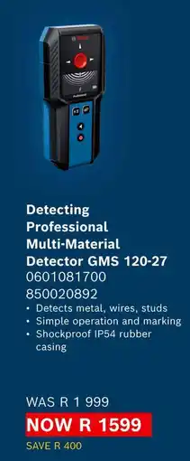 Builders Warehouse Detecting Professional Multi-Material Detector GMS 120-27 offer