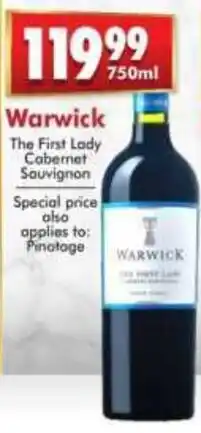 Prestons Warwick The First Lady Cabernet Sauvignon offer
