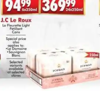 J.C Le Roux La Fleurette Light Pétillant Cans