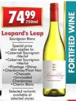 Prestons Leopard's Leap Sauvignon Blanc offer