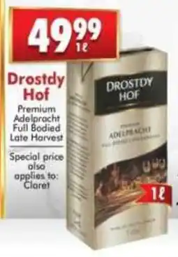 Prestons Drostdy Hof Premium Adelpracht Full Bodied Late Harvest offer