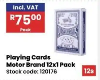 Africa Cash and Carry Playing Cards Motor Brand offer