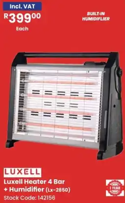 Africa Cash and Carry Luxell Heater 4 Bar + Humidifier offer