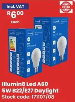 Africa Cash and Carry Illumin8 Led A60 5W B22/E27 Daylight offer