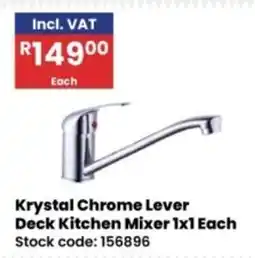 Africa Cash and Carry Krystal Chrome Lever Deck Kitchen Mixer offer