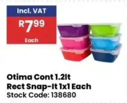Africa Cash and Carry Otima Cont 1.2lt Rect Snap-it offer