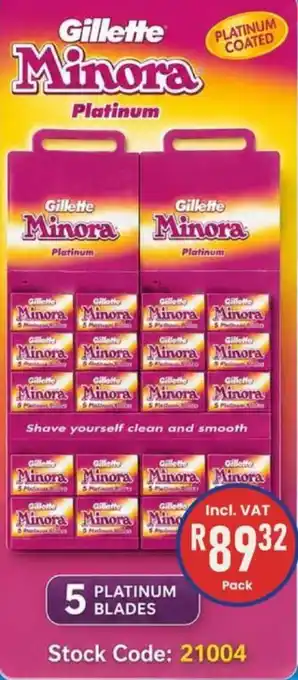 Africa Cash and Carry Gillette Minora Platinum offer