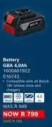 Builders Warehouse Bosch Battery GBA 4.0 Ah 1600A01922 516743 offer