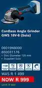 Builders Warehouse Bosch Cordless Angle Grinder GWS 18V-8 (Solo) 06019N9000 850031176 offer