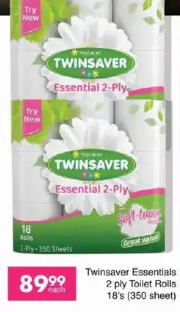 Save Twinsaver Essentials 2 ply Toilet Rolls offer