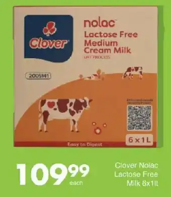 Save Clover Nolac Lactose Free Medium Cream Milk offer