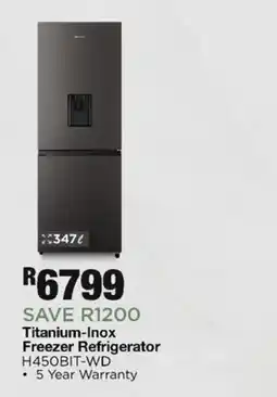 House & Home Titanium-Inox Freezer Refrigerator H450BIT-WD offer