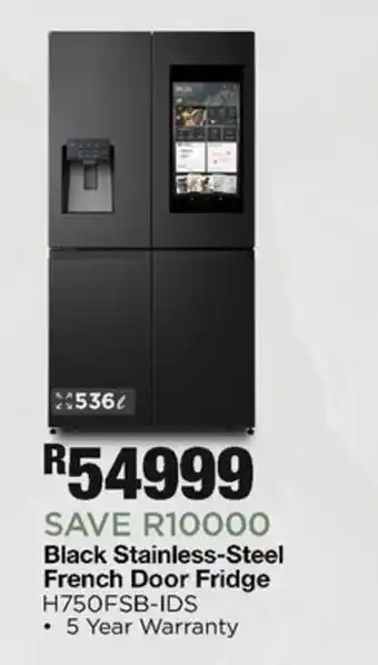 House & Home Black Stainless-Steel French Door Fridge H750FSB-IDS offer