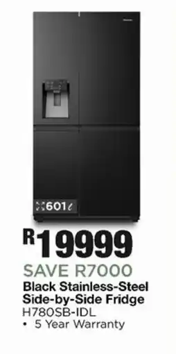 House & Home Black Stainless-Steel Side-by-Side Fridge H780SB-IDL offer