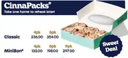 Cinnabon CinnaPacks Classic offer