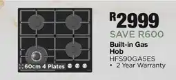 House & Home Built-in Gas Hob HFS90GA5ES offer