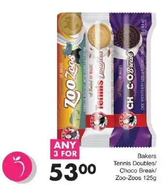 Save Bakers Tennis Doubles/Choco Break/Zoo-Zoos offer