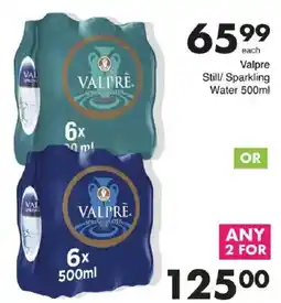 Save Valpre Still/ Sparkling Water offer