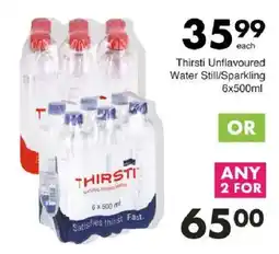 Save Thirsti Unflavoured Water Still/Sparkling offer