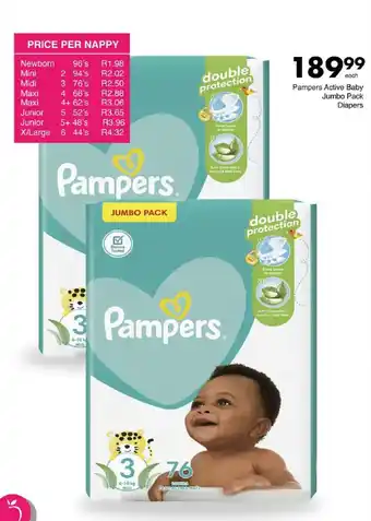 Save Pampers Active Baby Jumbo Pack Diapers offer