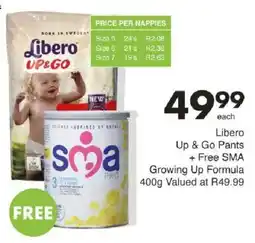 Save Libero Up & Go Pants + Free SMA Growing Up Formula offer
