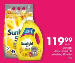 Save Sunlight Auto Liquid 3lt/Washing Powder offer
