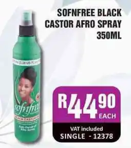 Cosmetic Connection Sofnfree Black Castor Afro Spray offer