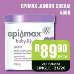 Cosmetic Connection epimax baby & junior cream offer