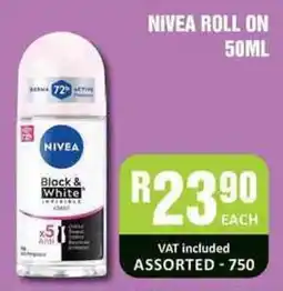 Cosmetic Connection NIVEA Black & White Invisible deodorant roll on Assorted offer