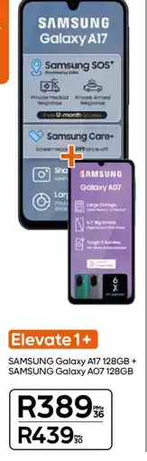 Cell C SAMSUNG Galaxy A17 128GB + SAMSUNG Galaxy A07 128GB offer